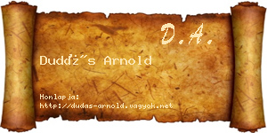 Dudás Arnold névjegykártya