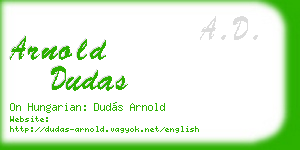 arnold dudas business card